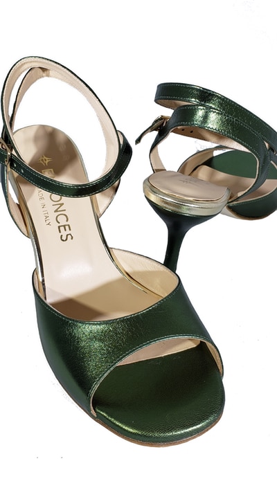 tango shoe, open heel, green jpg 213 KB