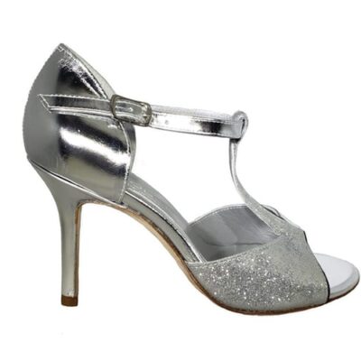Closed heel tango shoe, silver, made in Italy, jpg 133 KB
