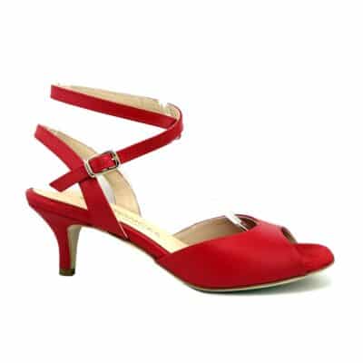 Low heel tango shoe. Red color. Jpg 93 KB
